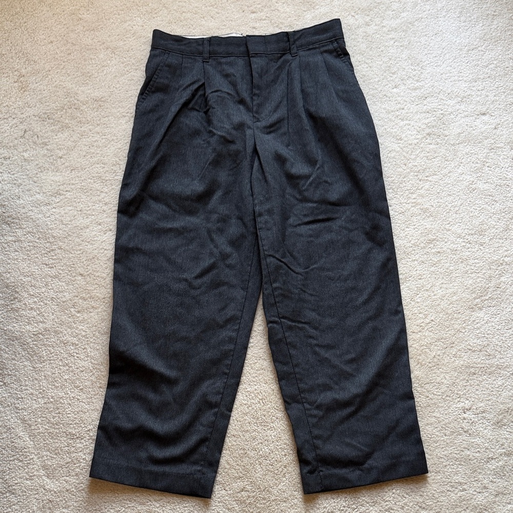 Charcoal Gray Dress Suit Pants Slacks Pleated Front Boys Size 10 Husky